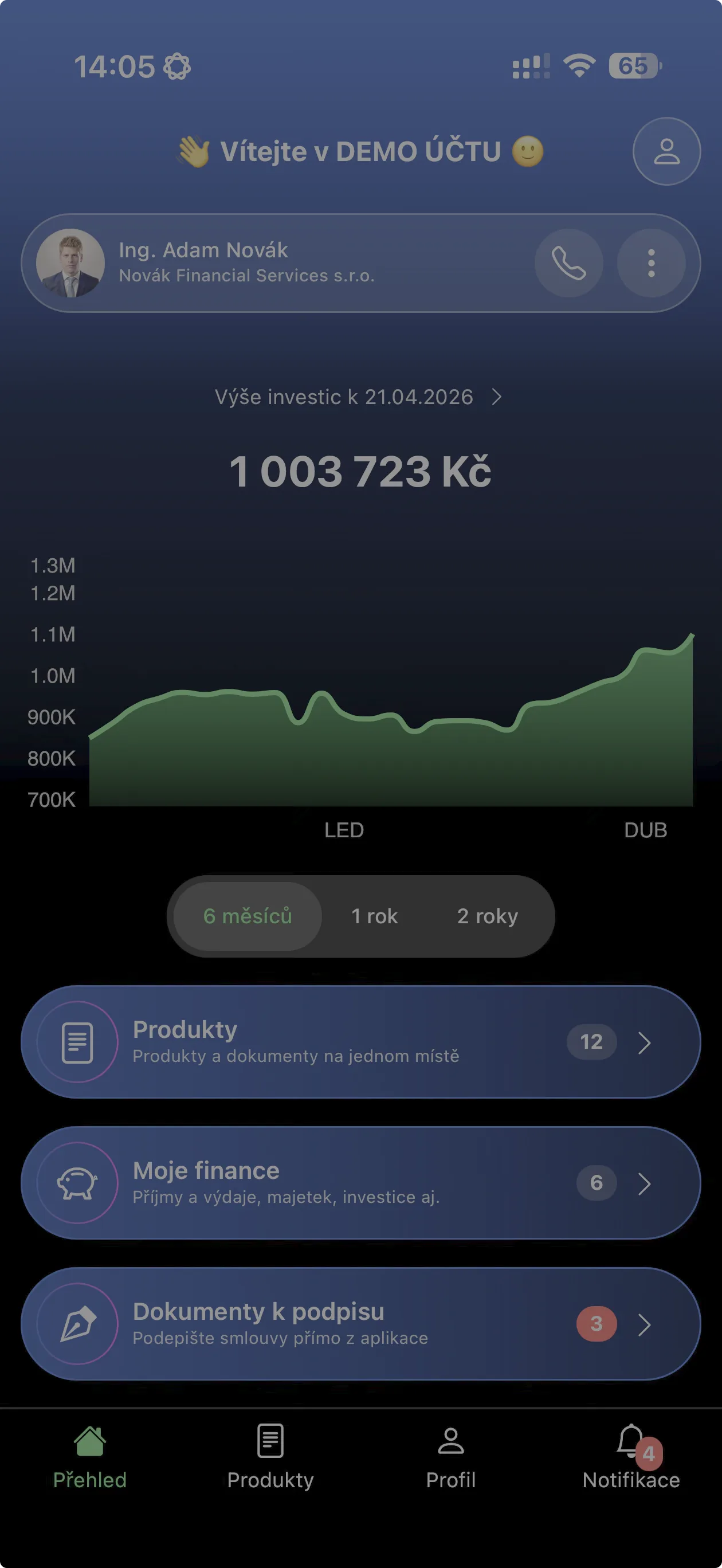 Smlouvy a investice po ruce v mobilu